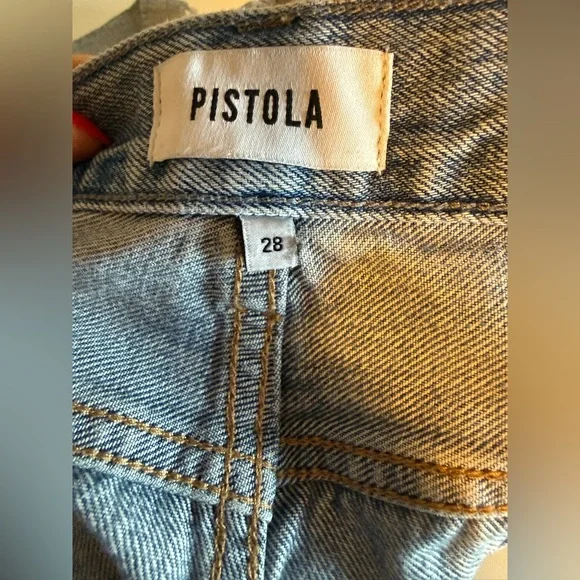 Pistola Light Blue Distressed Jean Shorts - 28 - Picture 3 of 5